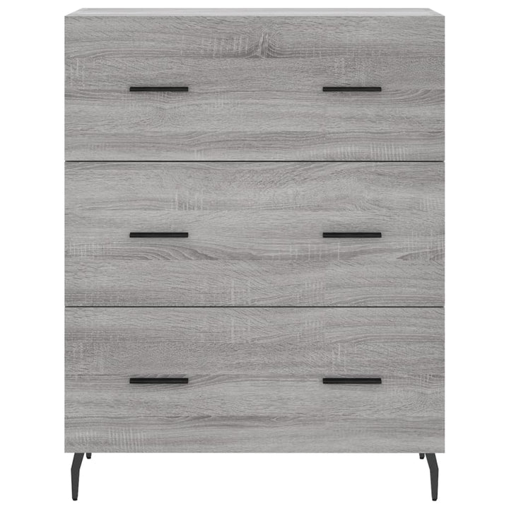 skænk 69,5x34x90 cm konstrueret træ grå sonoma-eg