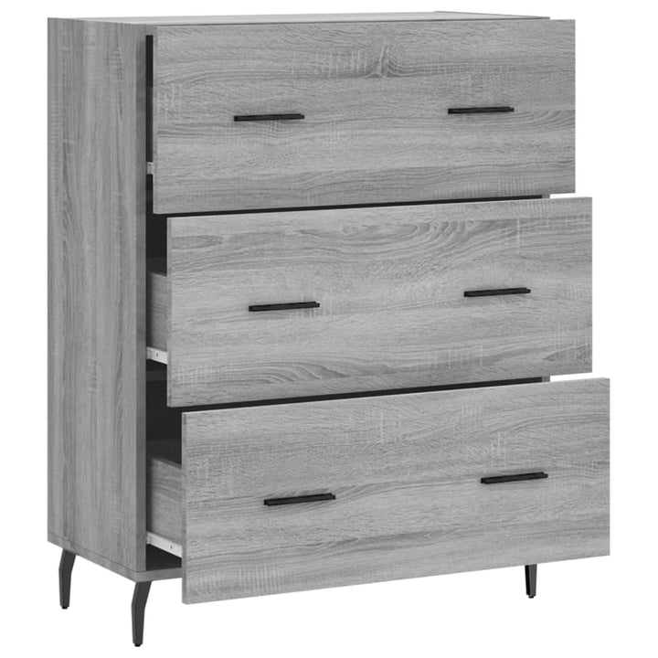 skænk 69,5x34x90 cm konstrueret træ grå sonoma-eg
