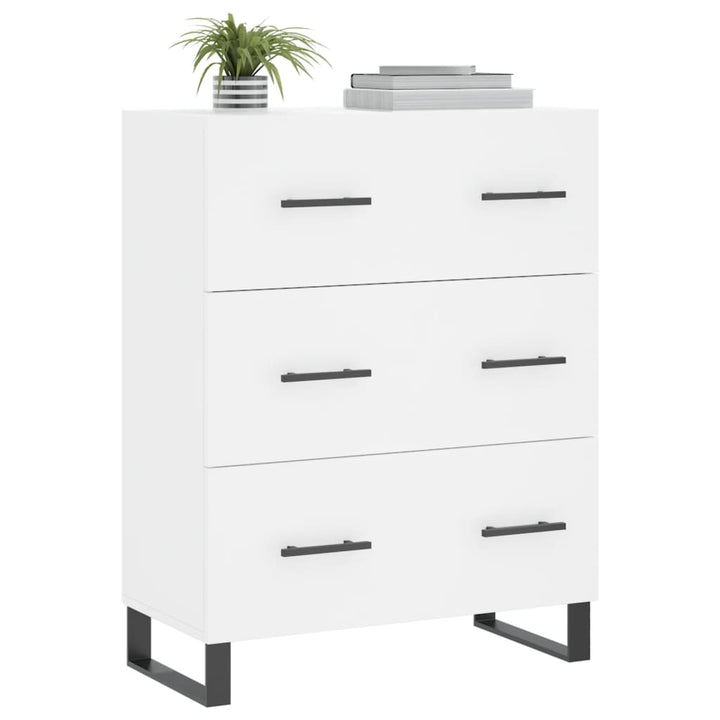 skænk 69,5x34x90 cm konstrueret træ hvid
