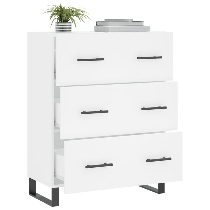 skænk 69,5x34x90 cm konstrueret træ hvid
