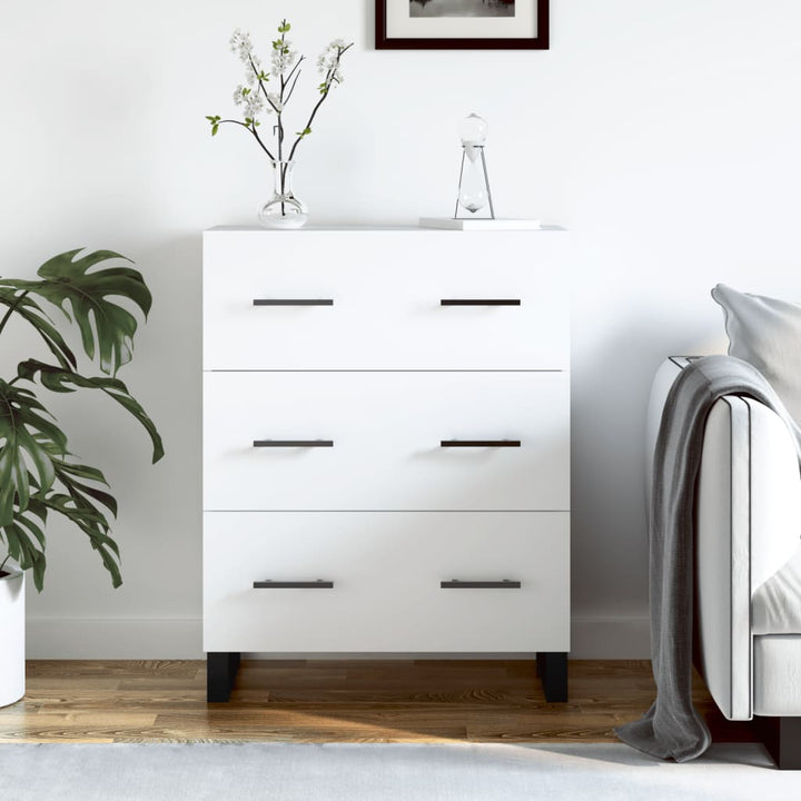 skænk 69,5x34x90 cm konstrueret træ hvid
