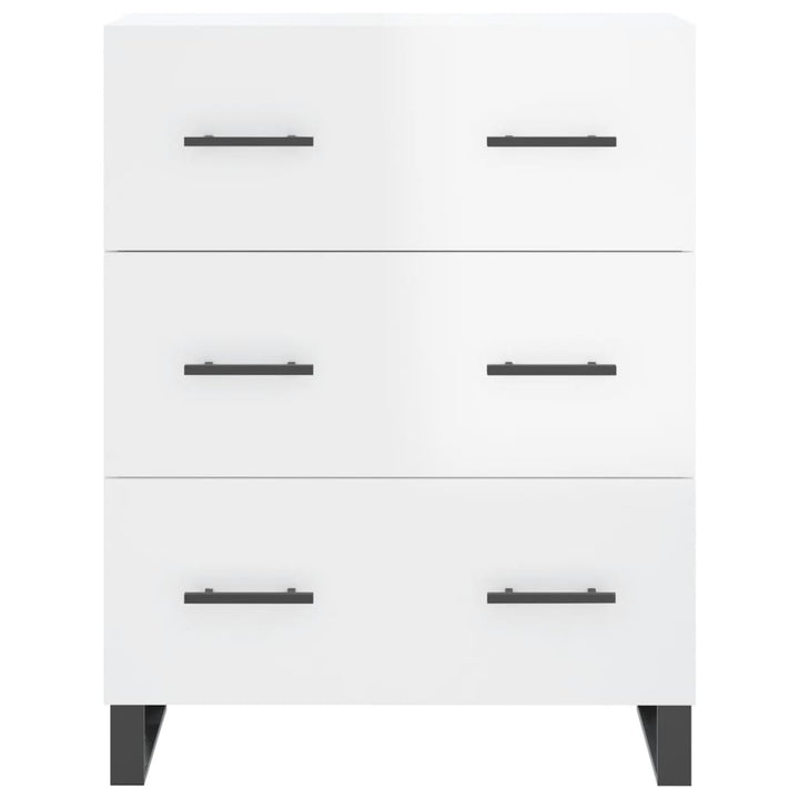 skænk 69,5x34x90 cm konstrueret træ hvid højglans