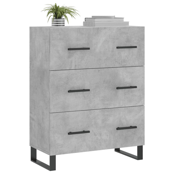 skænk 69,5x34x90 cm konstrueret træ betongrå