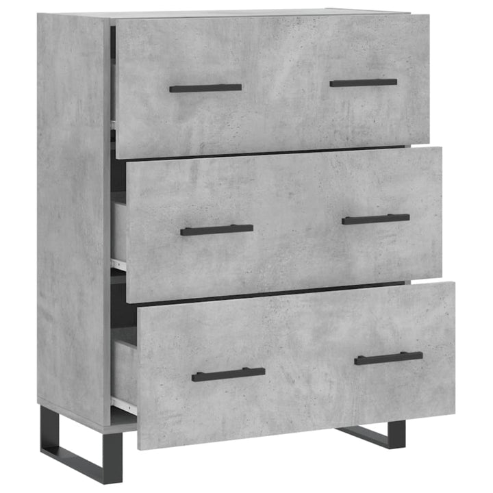 skænk 69,5x34x90 cm konstrueret træ betongrå