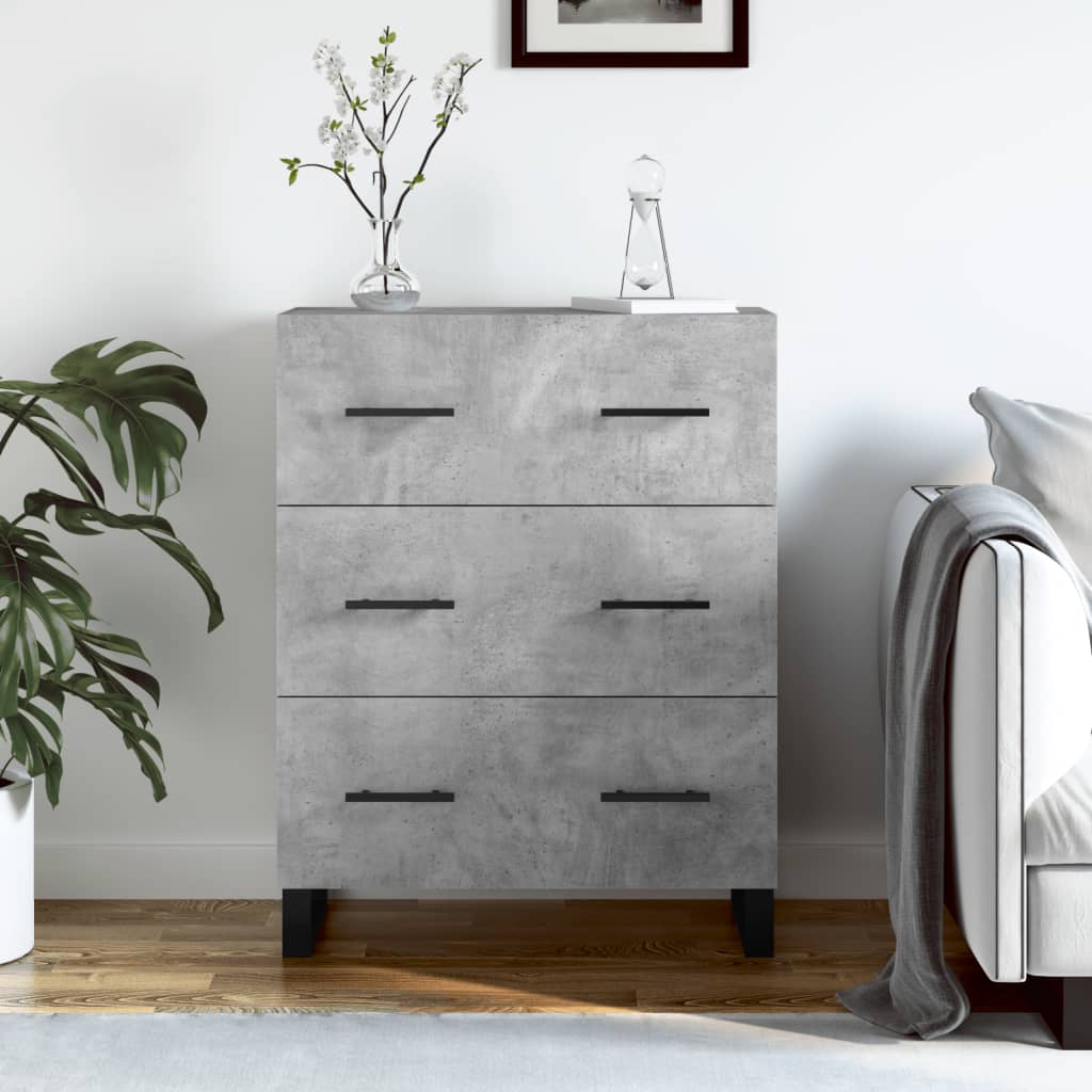 skænk 69,5x34x90 cm konstrueret træ betongrå