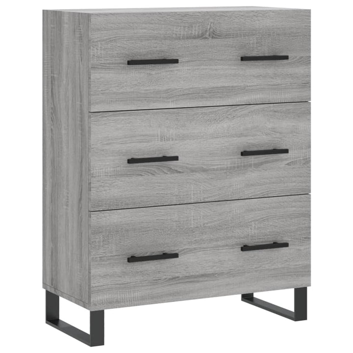 skænk 69,5x34x90 cm konstrueret træ grå sonoma-eg