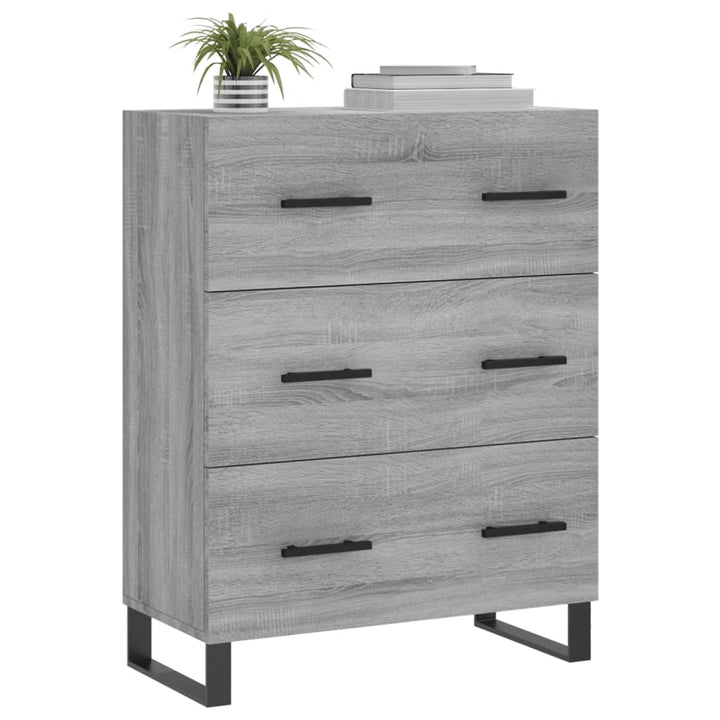skænk 69,5x34x90 cm konstrueret træ grå sonoma-eg