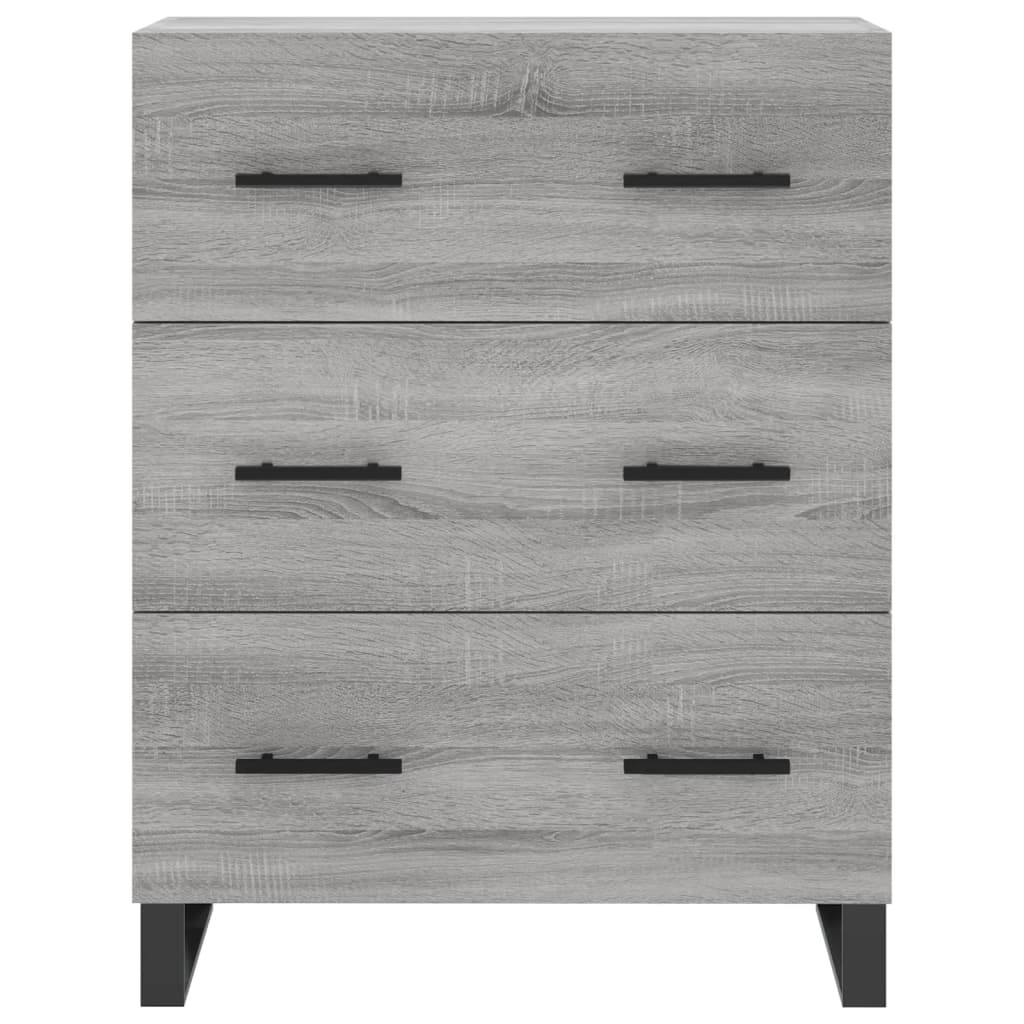 skænk 69,5x34x90 cm konstrueret træ grå sonoma-eg