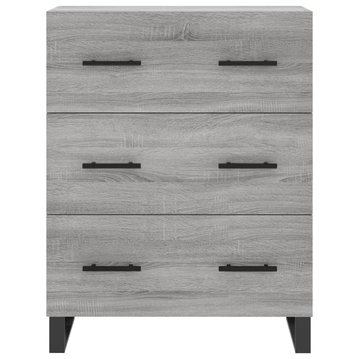 skænk 69,5x34x90 cm konstrueret træ grå sonoma-eg