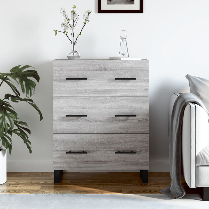 skænk 69,5x34x90 cm konstrueret træ grå sonoma-eg