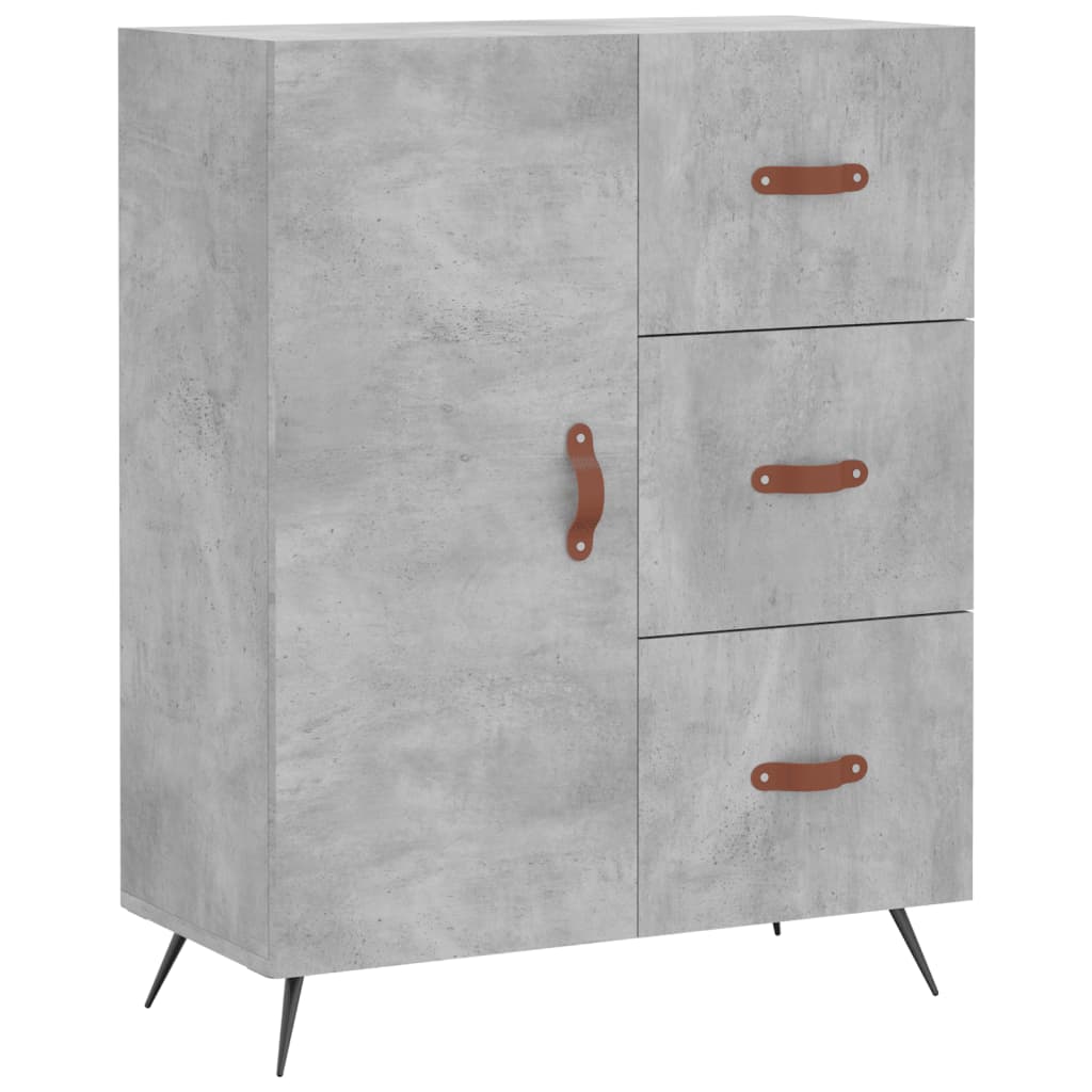 skænk 69,5x34x90 cm konstrueret træ betongrå