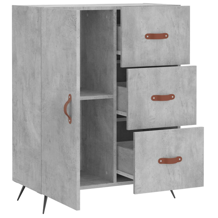 skænk 69,5x34x90 cm konstrueret træ betongrå