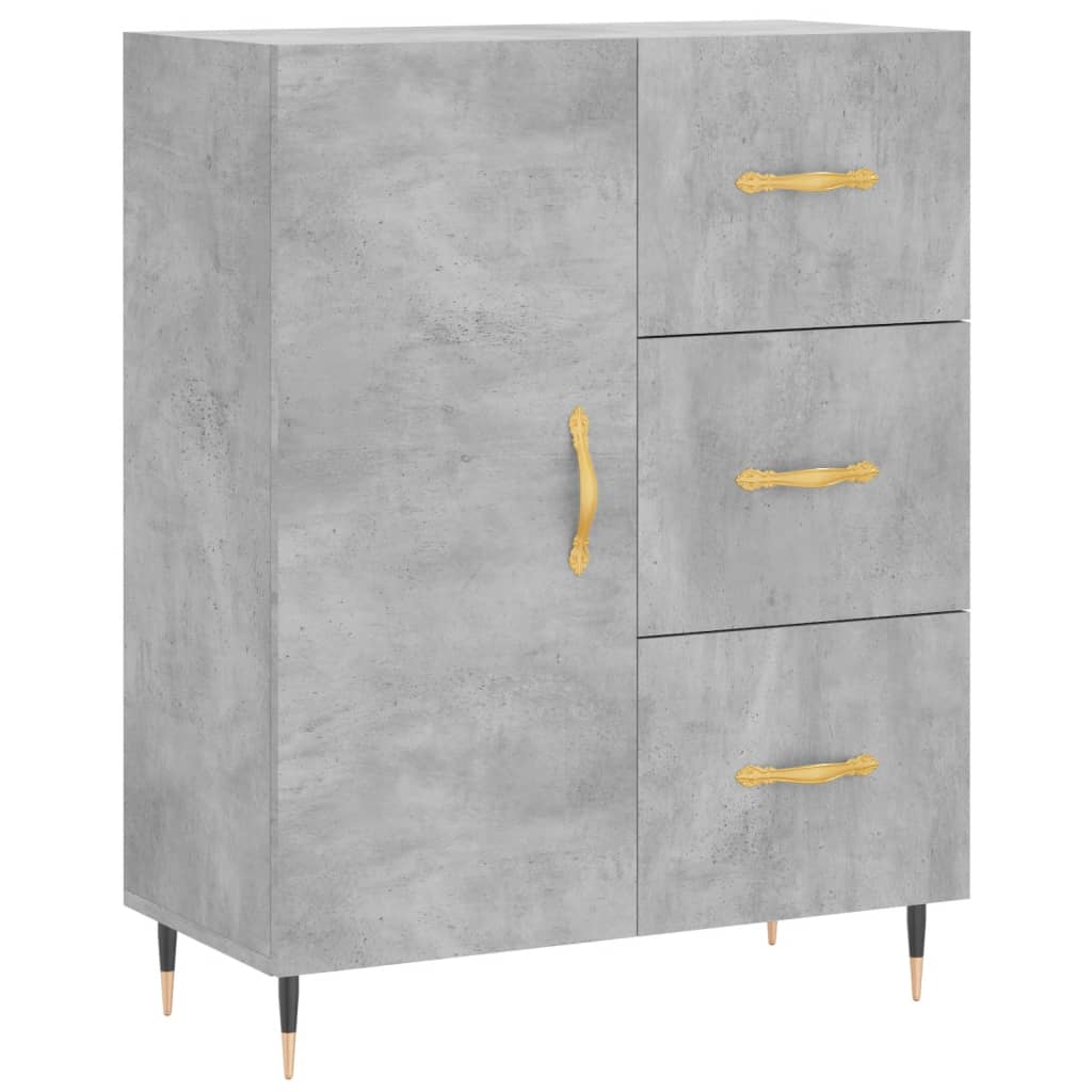 skænk 69,5x34x90 cm konstrueret træ betongrå