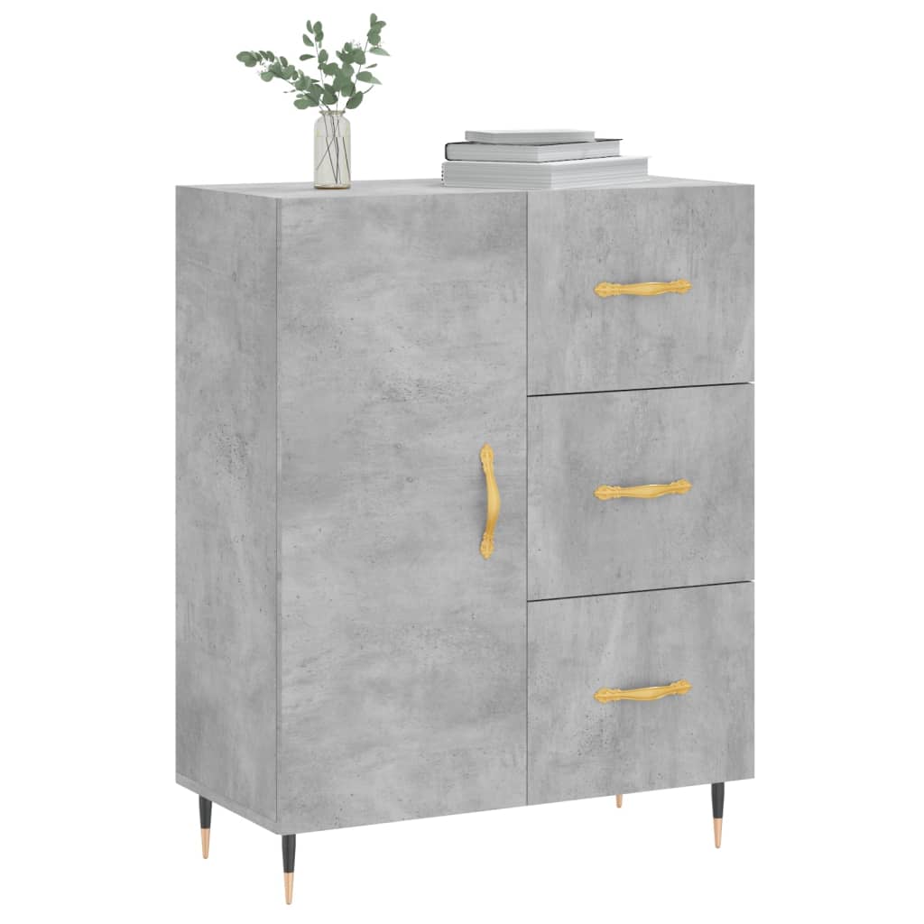 skænk 69,5x34x90 cm konstrueret træ betongrå