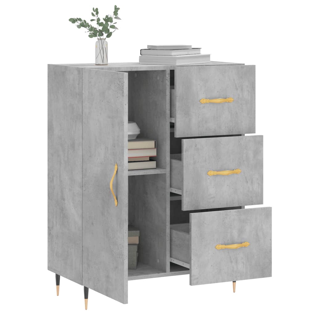 skænk 69,5x34x90 cm konstrueret træ betongrå