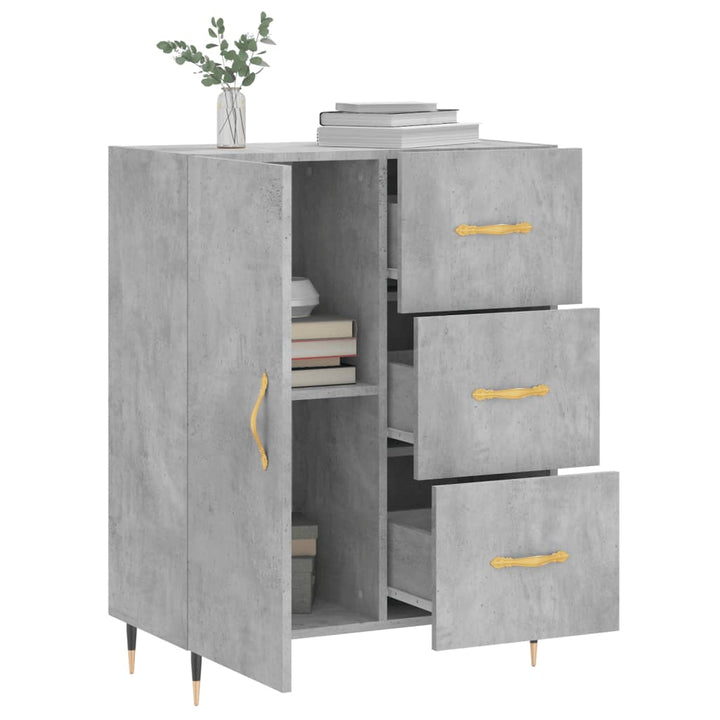 skænk 69,5x34x90 cm konstrueret træ betongrå