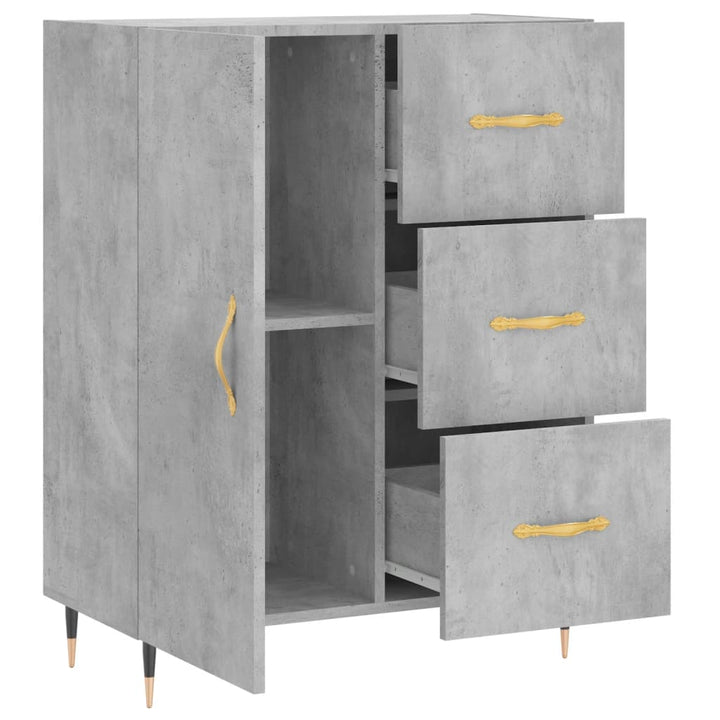 skænk 69,5x34x90 cm konstrueret træ betongrå