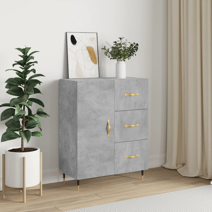 skænk 69,5x34x90 cm konstrueret træ betongrå