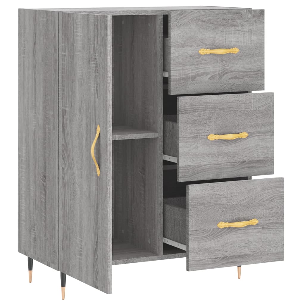 skænk 69,5x34x90 cm konstrueret træ grå sonoma-eg