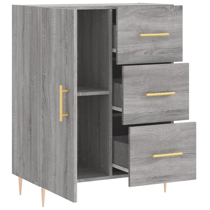 skænk 69,5x34x90 cm konstrueret træ grå sonoma-eg