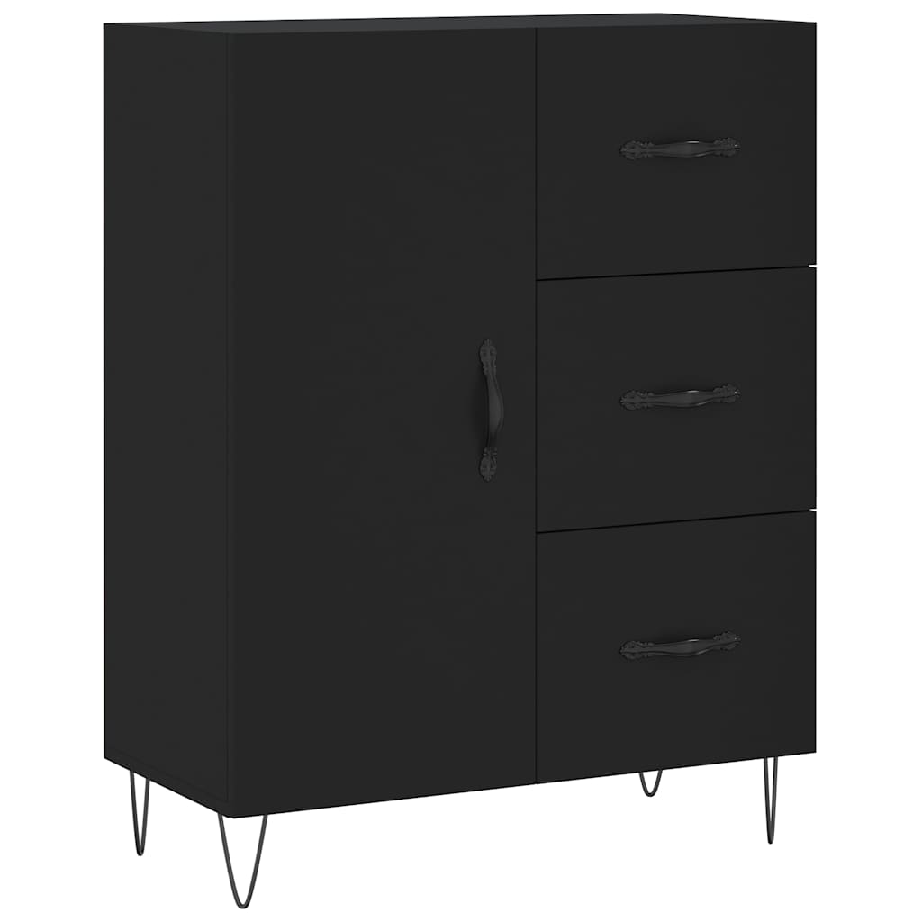 skænk 69,5x34x90 cm konstrueret træ sort
