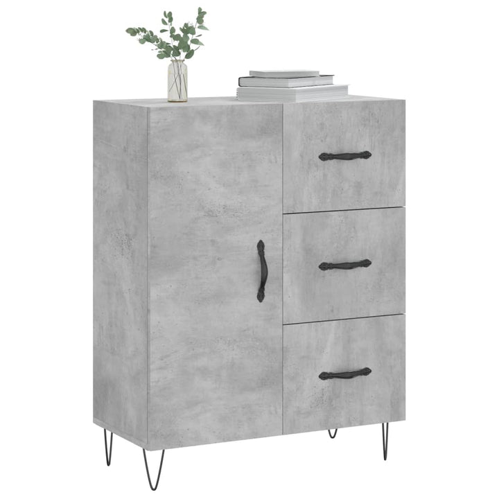 skænk 69,5x34x90 cm konstrueret træ betongrå