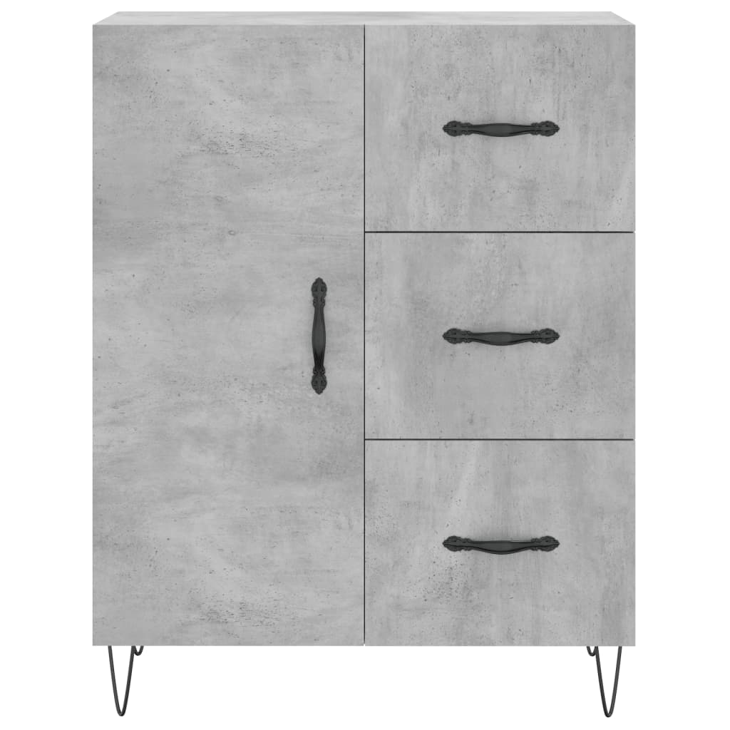 skænk 69,5x34x90 cm konstrueret træ betongrå