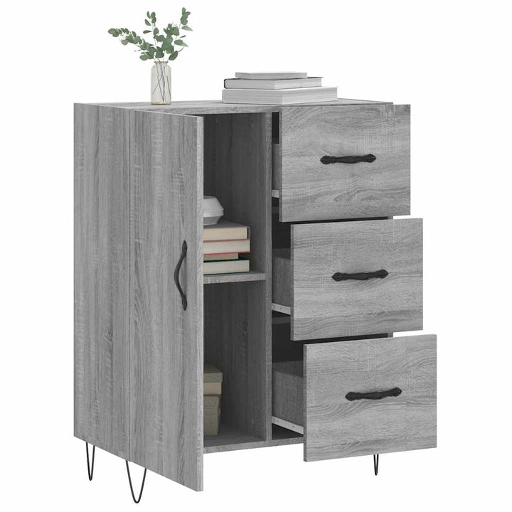 skænk 69,5x34x90 cm konstrueret træ grå sonoma-eg