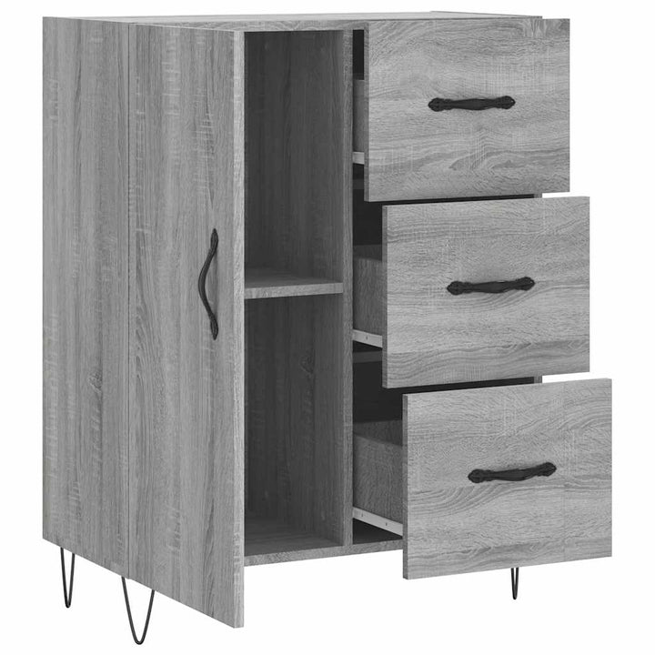 skænk 69,5x34x90 cm konstrueret træ grå sonoma-eg