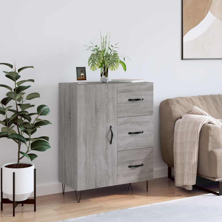 skænk 69,5x34x90 cm konstrueret træ grå sonoma-eg
