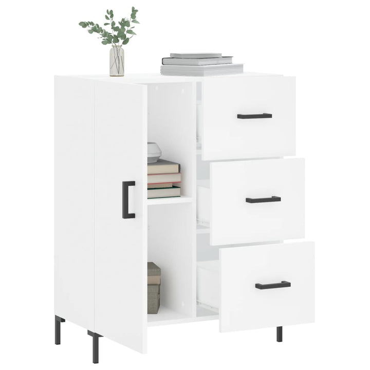 skænk 69,5x34x90 cm konstrueret træ hvid