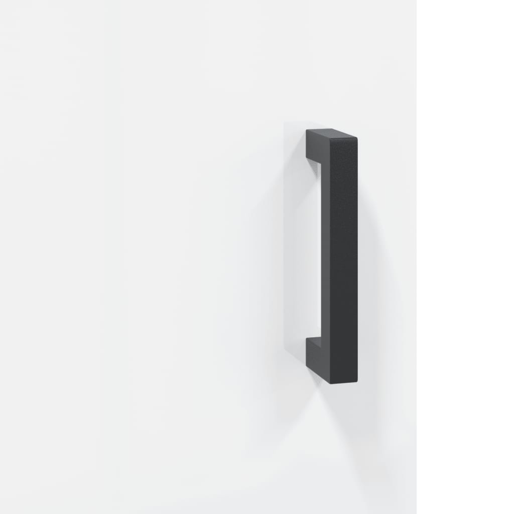 skænk 69,5x34x90 cm konstrueret træ hvid højglans