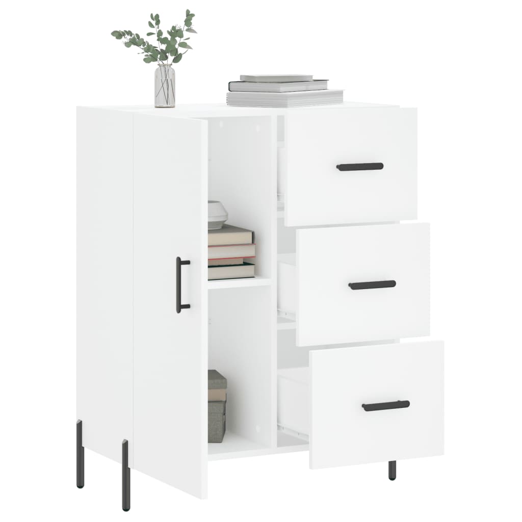 skænk 69,5x34x90 cm konstrueret træ hvid