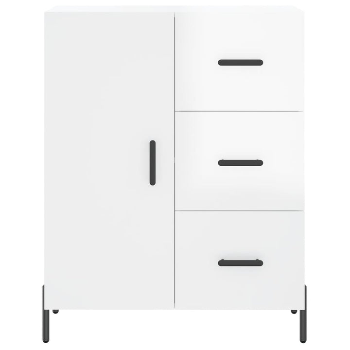 skænk 69,5x34x90 cm konstrueret træ hvid højglans