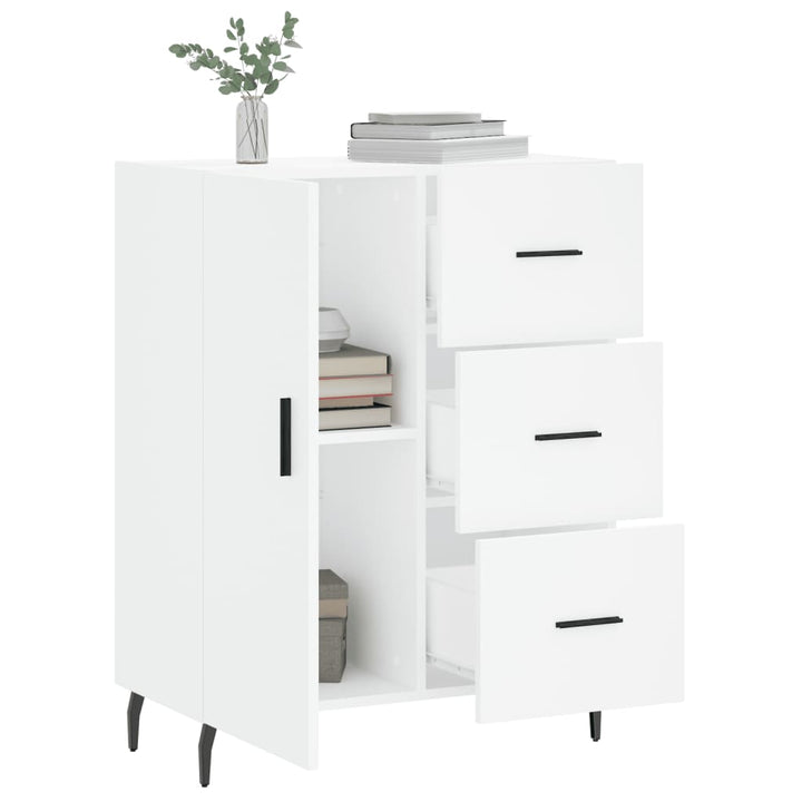 skænk 69,5x34x90 cm konstrueret træ hvid