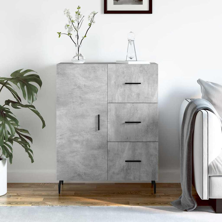 skænk 69,5x34x90 cm konstrueret træ betongrå