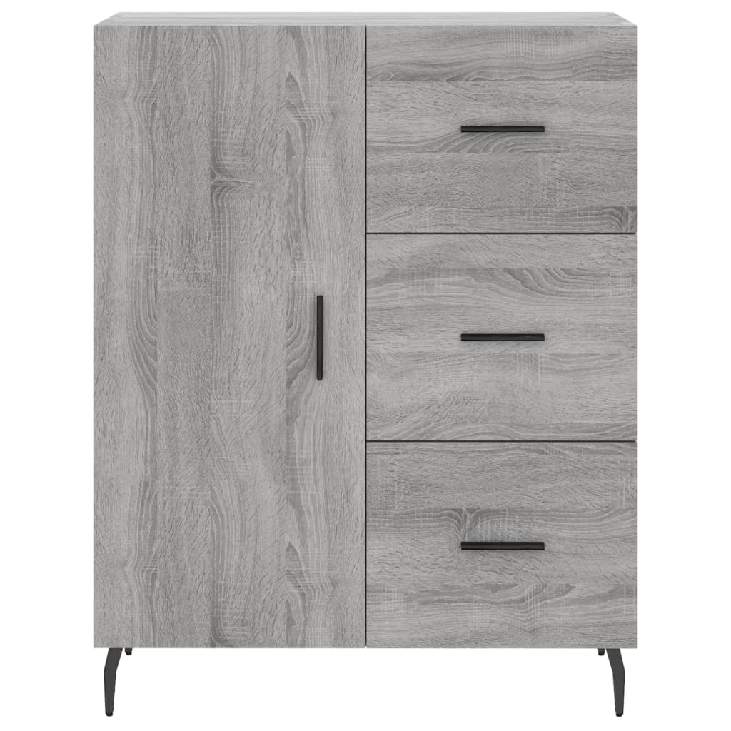 skænk 69,5x34x90 cm konstrueret træ grå sonoma-eg