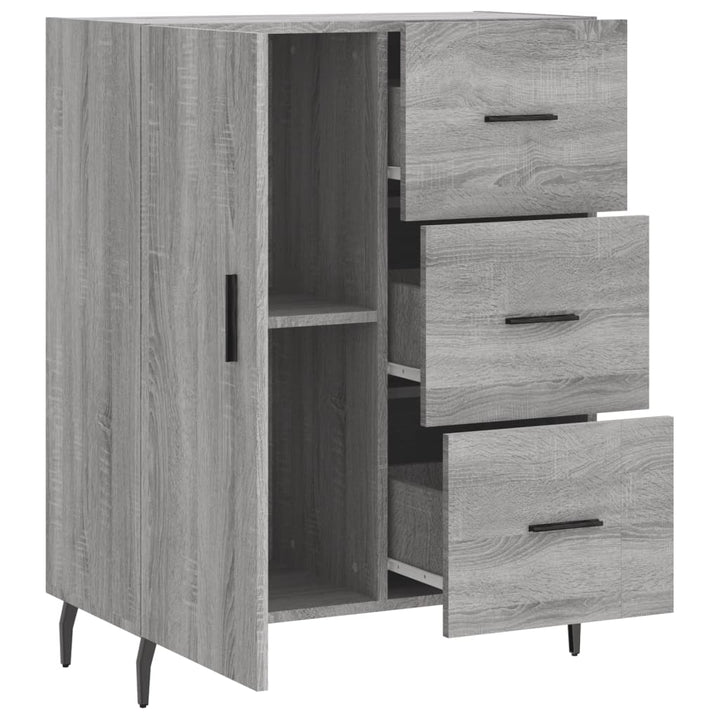skænk 69,5x34x90 cm konstrueret træ grå sonoma-eg