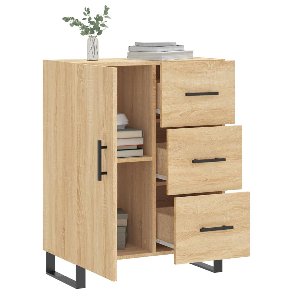 skænk 69,5x34x90 cm konstrueret træ sonoma-eg