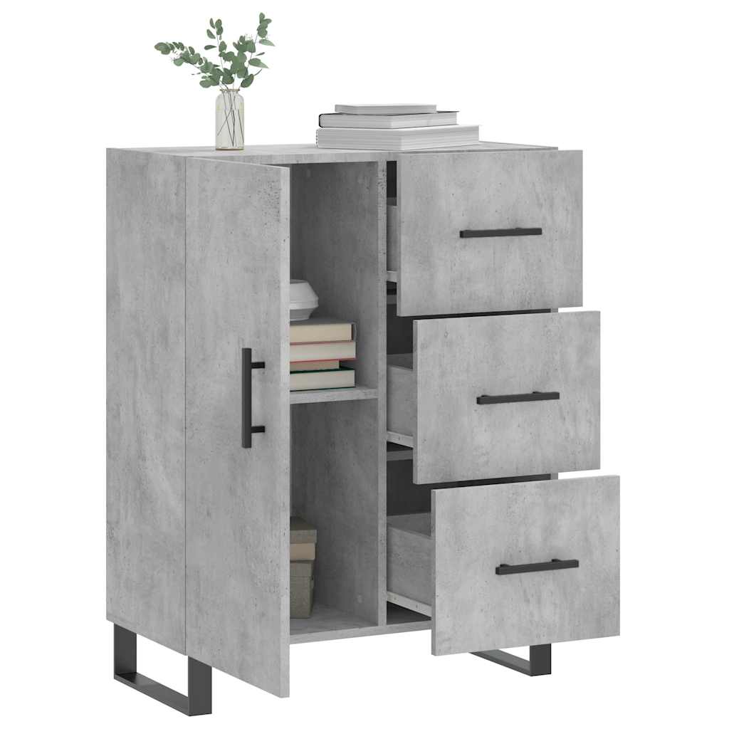 skænk 69,5x34x90 cm konstrueret træ betongrå