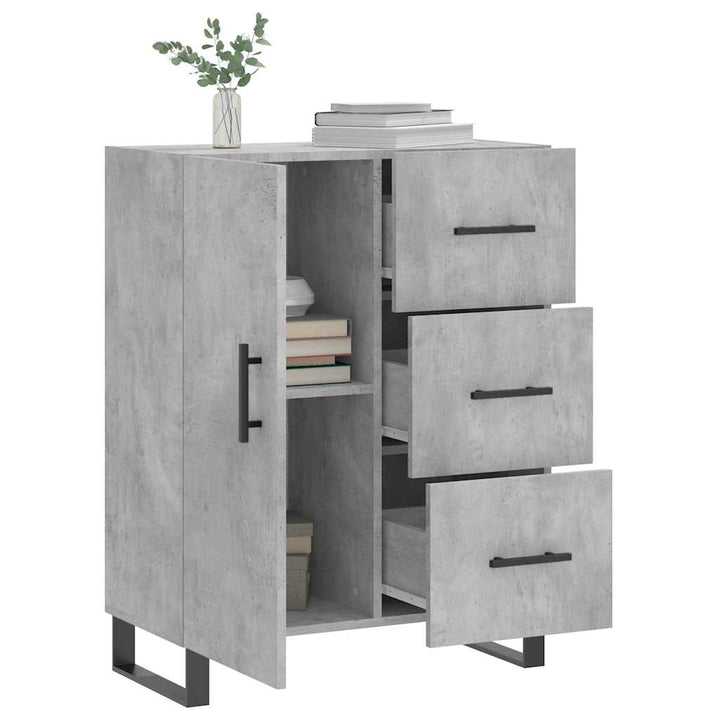 skænk 69,5x34x90 cm konstrueret træ betongrå