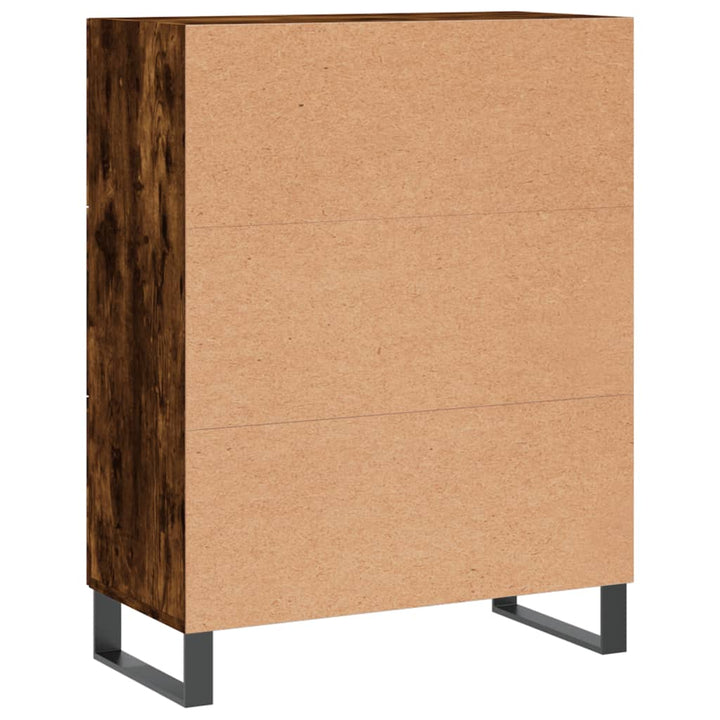 skænk 69,5x34x90 cm konstrueret træ røget egetræsfarve