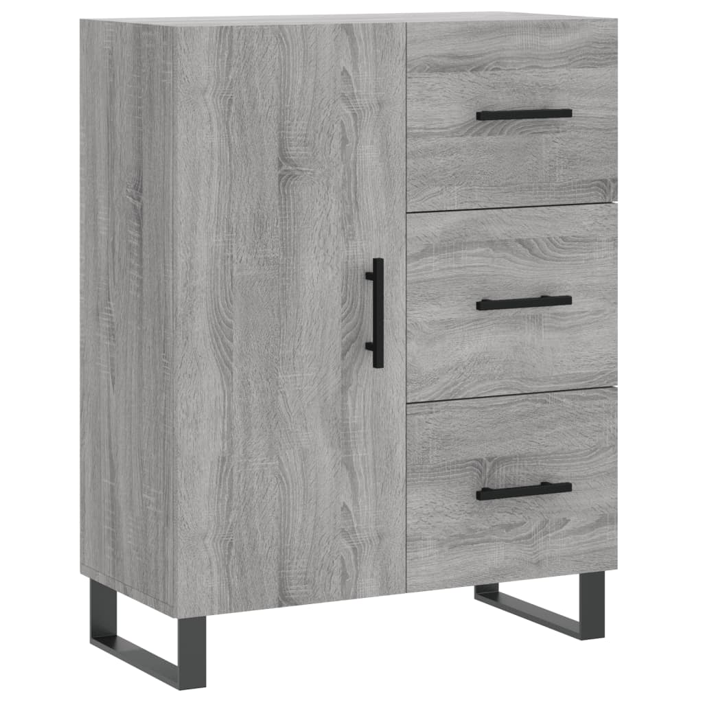 skænk 69,5x34x90 cm konstrueret træ grå sonoma-eg