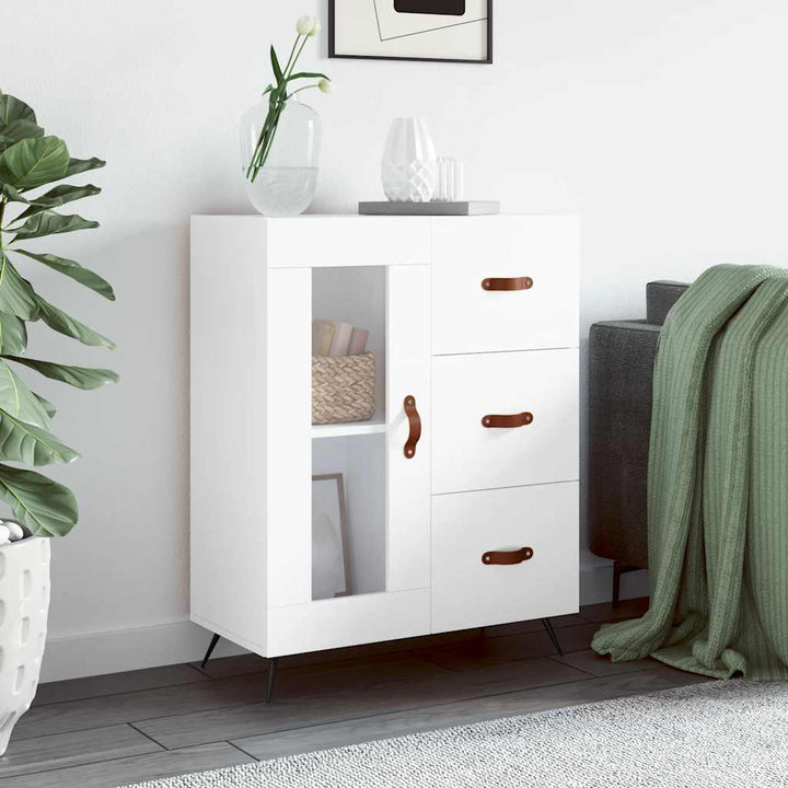 skænk 69,5x34x90 cm konstrueret træ hvid