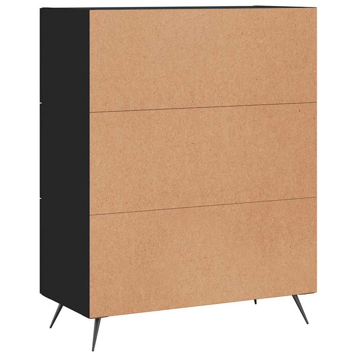 skænk 69,5x34x90 cm konstrueret træ sort