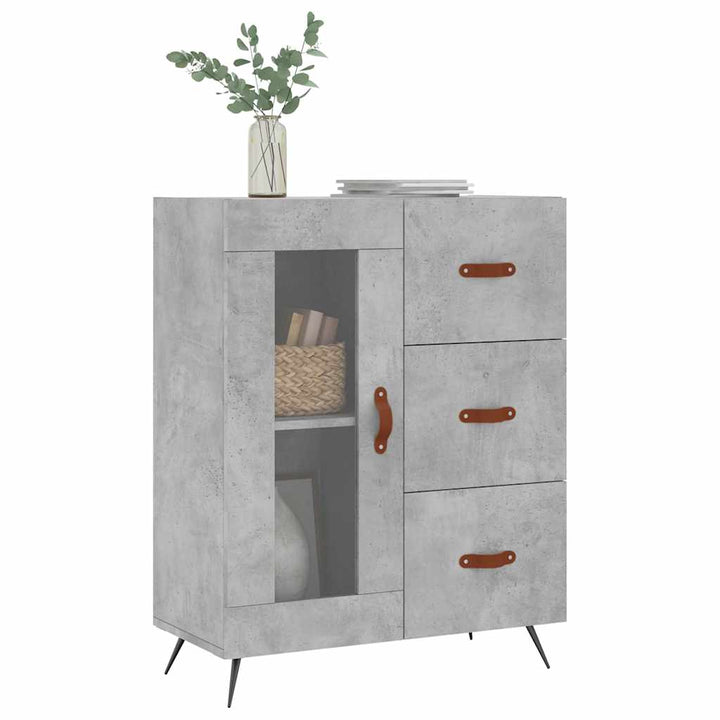 skænk 69,5x34x90 cm konstrueret træ betongrå