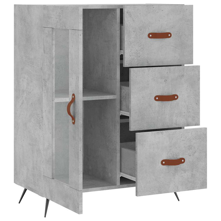 skænk 69,5x34x90 cm konstrueret træ betongrå