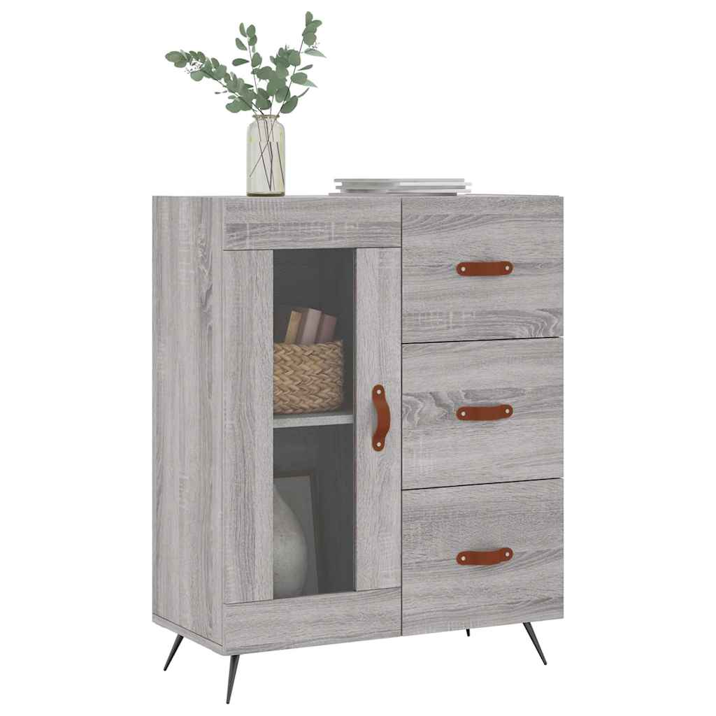skænk 69,5x34x90 cm konstrueret træ grå sonoma-eg