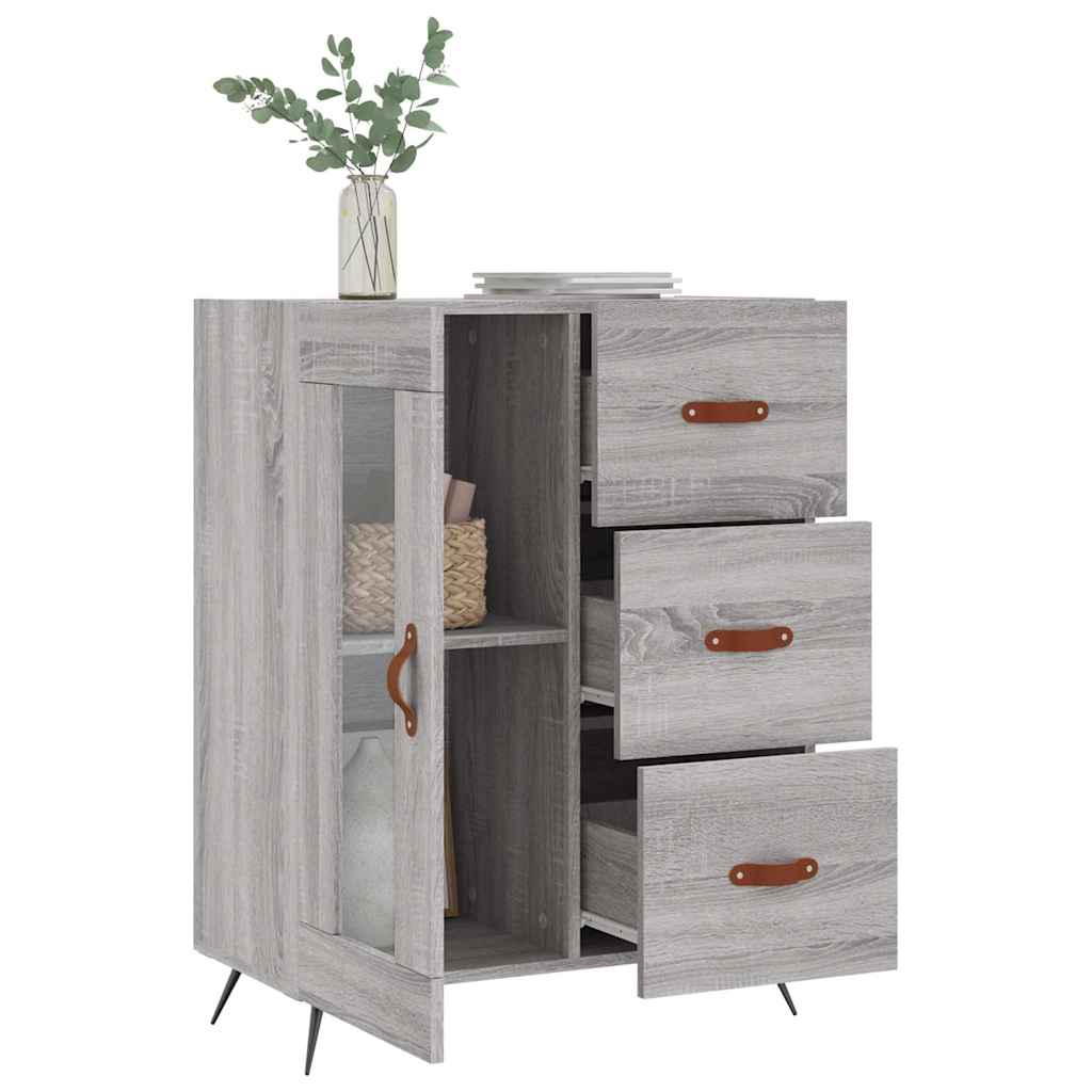 skænk 69,5x34x90 cm konstrueret træ grå sonoma-eg