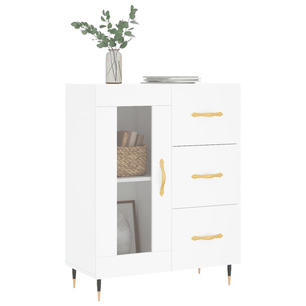 skænk 69,5x34x90 cm konstrueret træ hvid